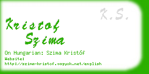 kristof szima business card