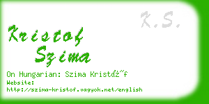 kristof szima business card